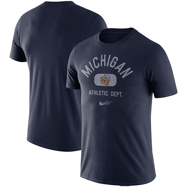 Men's Nike Navy Michigan Wolverines Old School Arch Tri-Blend T-Shirt