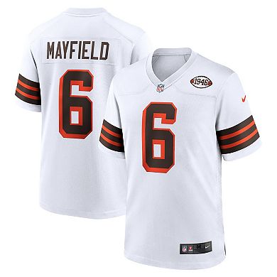 Men's Nike Baker Mayfield White Cleveland Browns 1946 Collection Alternate Game Jersey