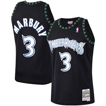 Men's Mitchell & Ness Stephon Marbury Black Minnesota Timberwolves 1997-98 Hardwood Classics Swingman Player Jersey