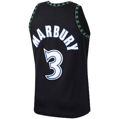 Men's Mitchell & Ness Stephon Marbury Black Minnesota Timberwolves 1997-98 Hardwood Classics Swingman Player Jersey