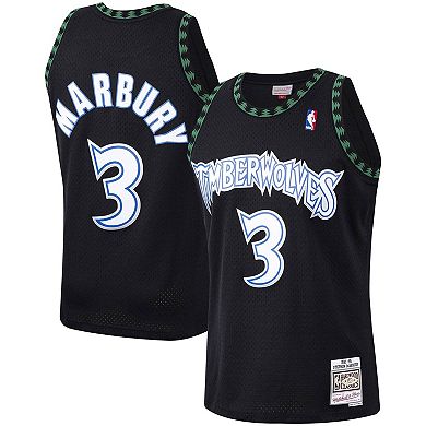 Men's Mitchell & Ness Stephon Marbury Black Minnesota Timberwolves 1997-98 Hardwood Classics Swingman Player Jersey