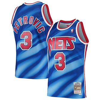 Men's Mitchell & Ness Drazen Petrovic Blue New Jersey Nets 1990/91 Hardwood Classics Swingman Jersey