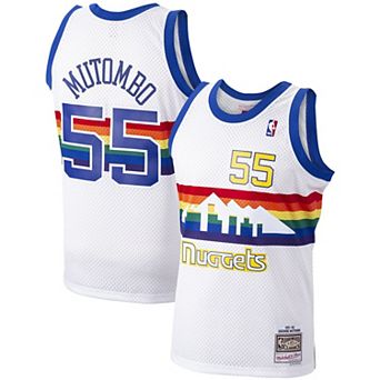Men's Mitchell & Ness Dikembe Mutombo White Denver Nuggets 1991-92 Hardwood Classics Swingman Player Jersey