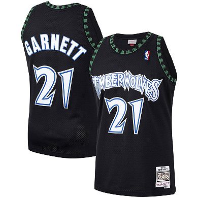 Men's Mitchell & Ness Kevin Garnett Black Minnesota Timberwolves 1997-98 Hardwood Classics Swingman Player Jersey