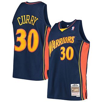 Men's Mitchell & Ness Stephen Curry Navy Golden State Warriors 2009-10 Hardwood Classics Swingman Player Jersey