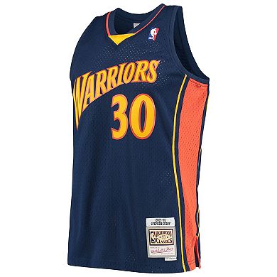 Men's Mitchell & Ness Stephen Curry Navy Golden State Warriors 2009-10 Hardwood Classics Swingman Player Jersey