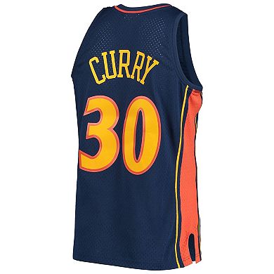 Men's Mitchell & Ness Stephen Curry Navy Golden State Warriors 2009-10 Hardwood Classics Swingman Player Jersey