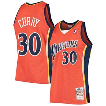 Men's Mitchell & Ness Stephen Curry Orange Golden State Warriors 2009/10 Hardwood Classics Swingman Jersey