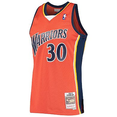 Men's Mitchell & Ness Stephen Curry Orange Golden State Warriors 2009/10 Hardwood Classics Swingman Jersey