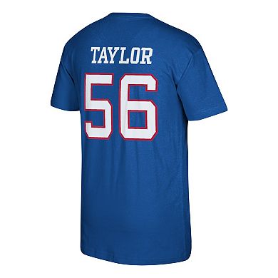 Men's Mitchell & Ness Lawrence Taylor Royal New York Giants Retired Player Logo Name & Number T-Shirt