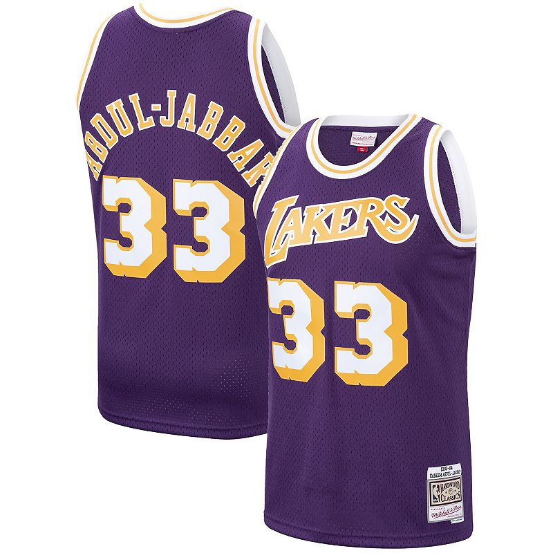 Mens Mitchell & Ness Kareem Abdul-Jabbar Purple Los Angeles Lakers 1983-84