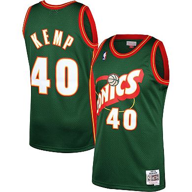 Men's Mitchell & Ness Shawn Kemp Green Seattle SuperSonics Hardwood Classics Swingman Jersey