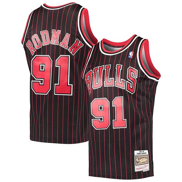 Chicago Bulls Dennis Rodman Throwback Swingman Adidas Black Jersey