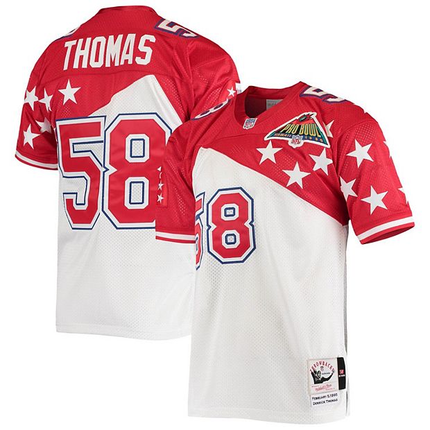 Men's Mitchell & Ness Derrick Thomas White/Red AFC 1995 Pro