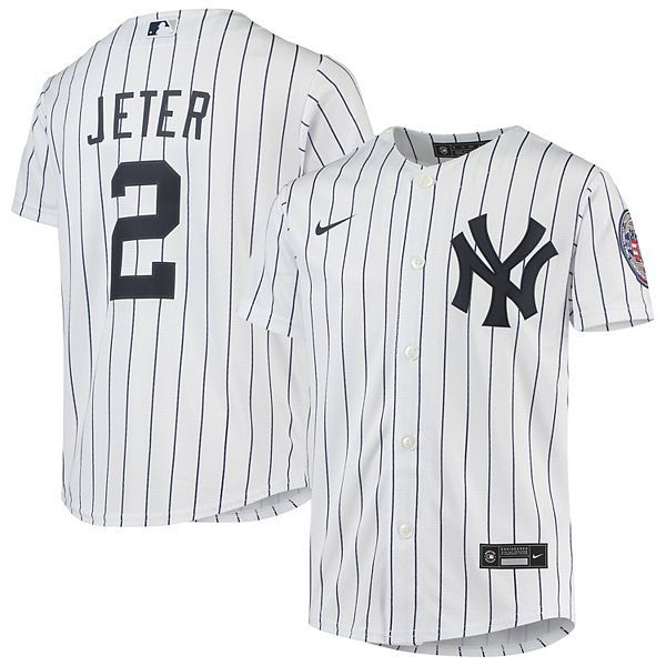 Youth Nike Derek Jeter White New York Yankees Hall of Fame Player Jersey
