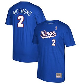 Men's Mitchell & Ness Mitch Richmond Royal Sacramento Kings 35th Anniversary Hardwood Classics Name & Number T-Shirt