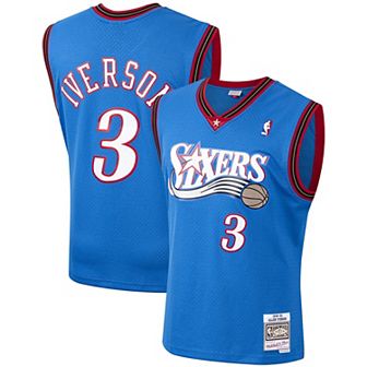Men's Mitchell & Ness Allen Iverson Royal Philadelphia 76ers Hardwood Classics Swingman Jersey
