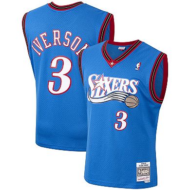 Men's Mitchell & Ness Allen Iverson Royal Philadelphia 76ers Hardwood Classics Swingman Jersey