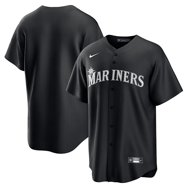 Men's Nike Black/White Seattle Mariners Official Replica Jersey
