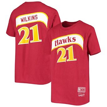 Youth Dominique Wilkins Red Atlanta Hawks Hardwood Classics Name & Number T-Shirt