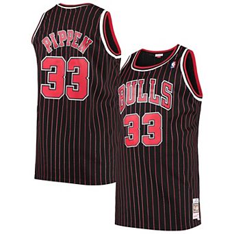 Men's Mitchell & Ness Scottie Pippen Black Chicago Bulls Big & Tall Hardwood Classics Swingman Jersey