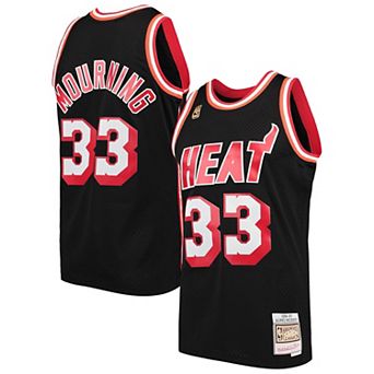 Men's Mitchell & Ness Alonzo Mourning Black Miami Heat 1996-97 Hardwood Classics Swingman Player Jersey