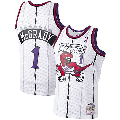 Men's Mitchell & Ness Tracy McGrady White Toronto Raptors 1998-99 Hardwood Classics Swingman Player Jersey