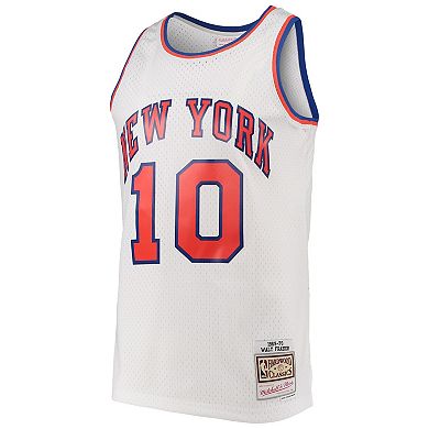 Men's Mitchell & Ness Walt Frazier White New York Knicks Hardwood Classics Swingman Jersey