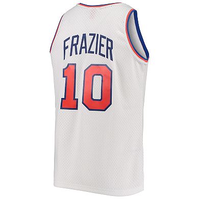 Men's Mitchell & Ness Walt Frazier White New York Knicks Hardwood Classics Swingman Jersey