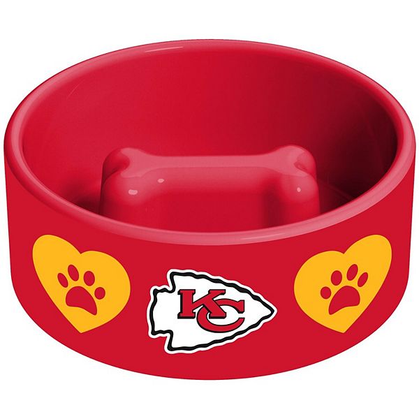 Kansas City Chiefs Team Color Pet Bowl with Bone