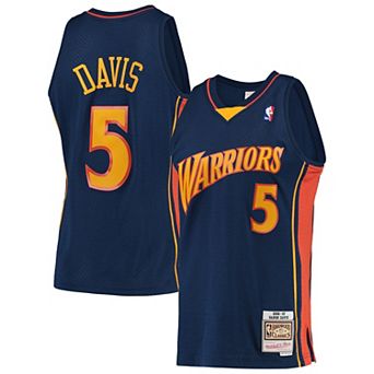 Men's Mitchell & Ness Baron Davis Navy Golden State Warriors Hardwood Classics Swingman Jersey