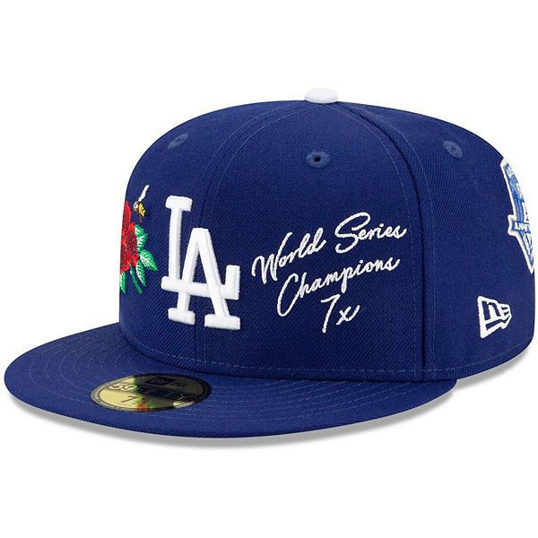 New Era L.A Dodgers Blue Fitted Hat MLB World Series Champion