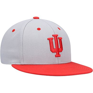 Men's adidas Gray Indiana Hoosiers On-Field Baseball Fitted Hat