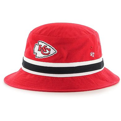 Men's '47 Red Kansas City Chiefs Striped Bucket Hat