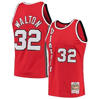 Men's Mitchell & Ness Bill Walton Red Portland Trail Blazers 1976-77 Hardwood Classics Swingman Player Jersey