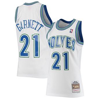 Men's Mitchell & Ness Kevin Garnett White Minnesota Timberwolves 1995/96 Hardwood Classics Swingman Jersey - Statement Edition