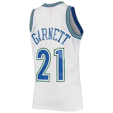 Men's Mitchell & Ness Kevin Garnett White Minnesota Timberwolves 1995/96 Hardwood Classics Swingman Jersey - Statement Edition