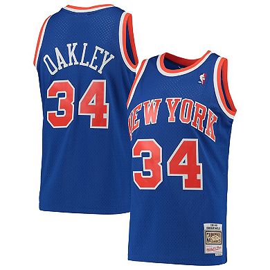 Men's Mitchell & Ness Charles Oakley Blue New York Knicks Hardwood Classics 1991-92 Swingman Jersey