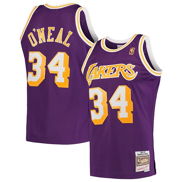Men's Mitchell & Ness Purple/Gold Los Angeles Lakers Hardwood
