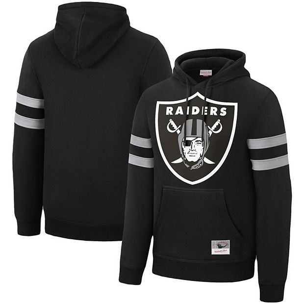 Men's Black/White Las Vegas Raiders Big & Tall Pullover Hoodie