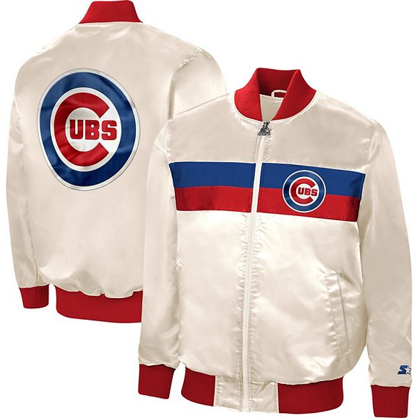 Men's Starter Cream Chicago Cubs The Ambassador Home Full-Zip Jacket