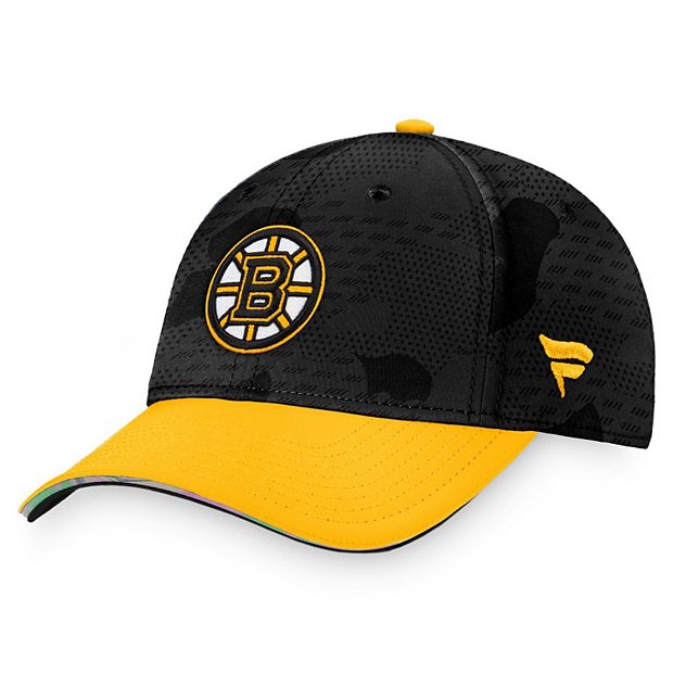 Men's Fanatics Branded Black/Gold Boston Bruins Authentic Pro Locker Room  Flex Hat