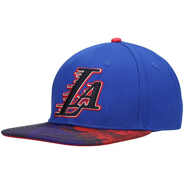 Men's Pro Standard Royal Los Angeles Lakers Americana Dip-Dye Snapback Hat