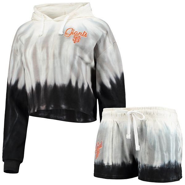 Women's FOCO Black San Francisco Giants Dip-Dye Hoodie T-Shirt and Pants  Sleep Set