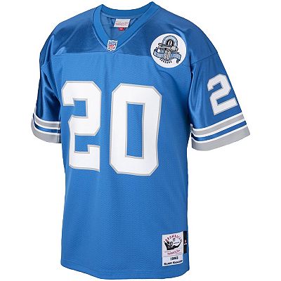 Men s Mitchell Ness Barry Sanders Blue Detroit Lions 1993 Authentic Throwback Retired Player Jersey