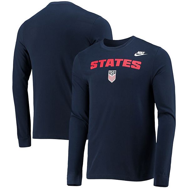 Men's Nike Navy US Soccer States Long Sleeve Performance T-Shirt