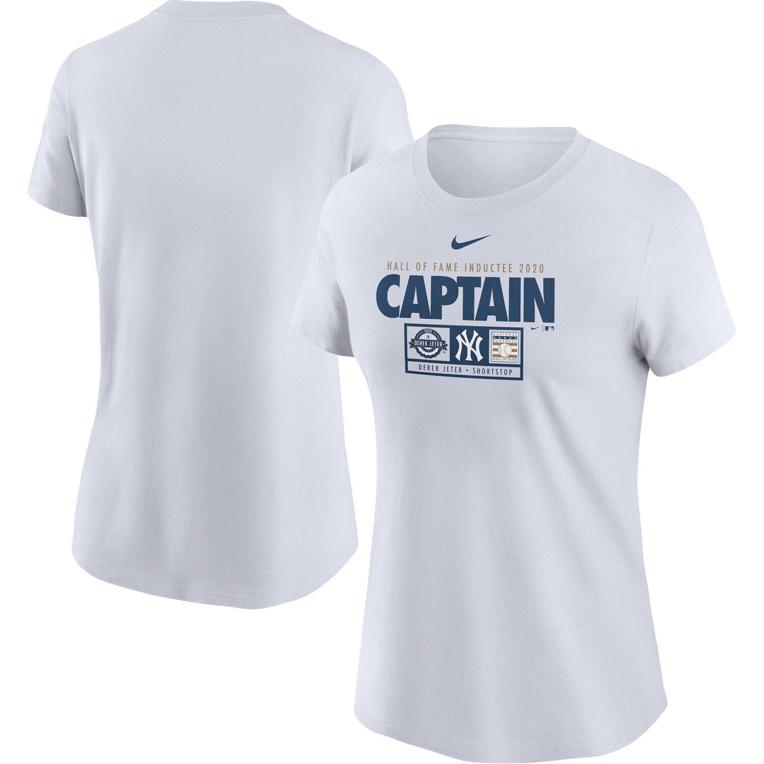 Solid Threads Women's Captain Clutch Vintage Inspired Scoopneck Tee with Retro, Derek Jeter Graphic Navy / Medium