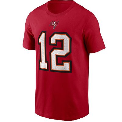 Men's Nike Tom Brady Red Tampa Bay Buccaneers Name Number T-Shirt