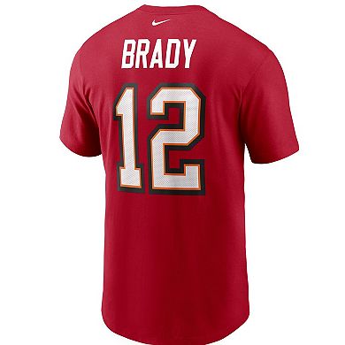 Men's Nike Tom Brady Red Tampa Bay Buccaneers Name & Number T-Shirt