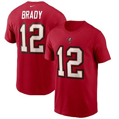 Men's Nike Tom Brady Red Tampa Bay Buccaneers Name & Number T-Shirt